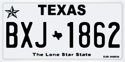 TX license plate BXJ1862