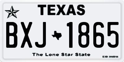 TX license plate BXJ1865