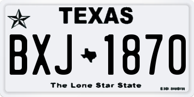 TX license plate BXJ1870