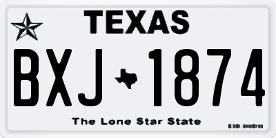 TX license plate BXJ1874
