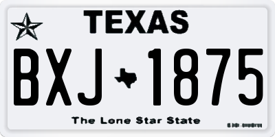 TX license plate BXJ1875