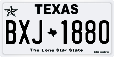 TX license plate BXJ1880