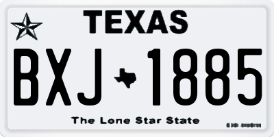 TX license plate BXJ1885