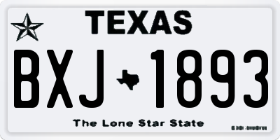 TX license plate BXJ1893