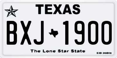 TX license plate BXJ1900