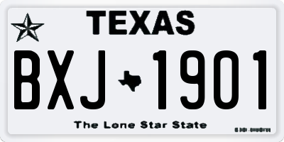 TX license plate BXJ1901