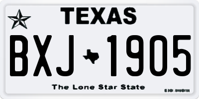 TX license plate BXJ1905