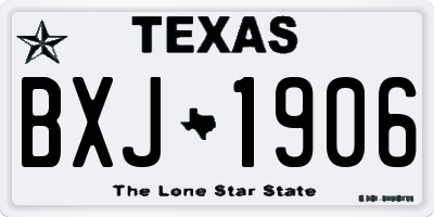 TX license plate BXJ1906