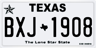 TX license plate BXJ1908