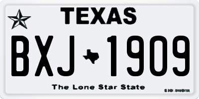 TX license plate BXJ1909