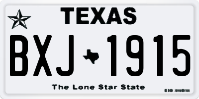TX license plate BXJ1915