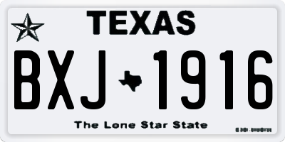 TX license plate BXJ1916