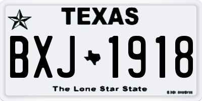 TX license plate BXJ1918
