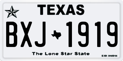 TX license plate BXJ1919