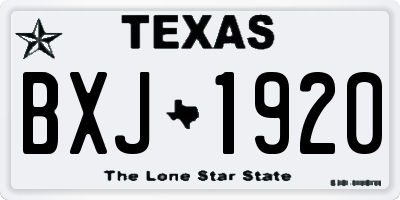 TX license plate BXJ1920