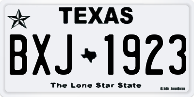 TX license plate BXJ1923