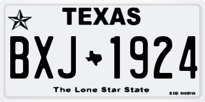TX license plate BXJ1924
