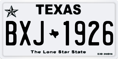 TX license plate BXJ1926