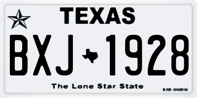 TX license plate BXJ1928