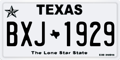 TX license plate BXJ1929