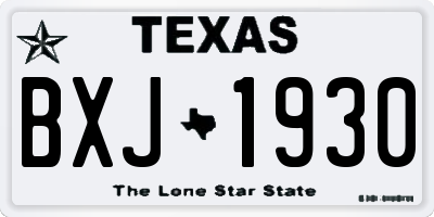 TX license plate BXJ1930