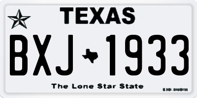 TX license plate BXJ1933