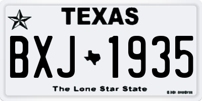 TX license plate BXJ1935