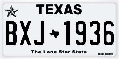 TX license plate BXJ1936