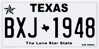 TX license plate BXJ1948