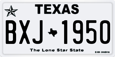 TX license plate BXJ1950