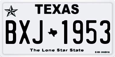 TX license plate BXJ1953