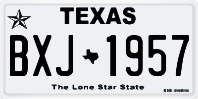 TX license plate BXJ1957