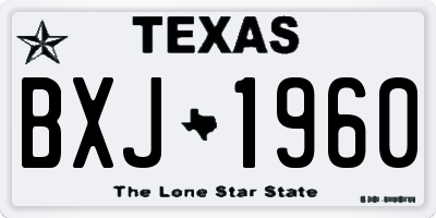 TX license plate BXJ1960