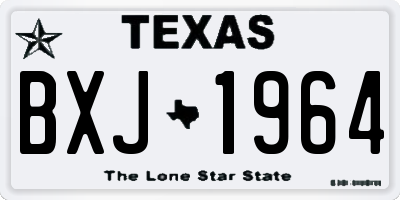 TX license plate BXJ1964