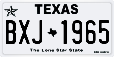 TX license plate BXJ1965