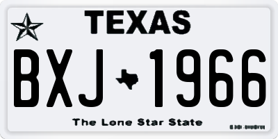 TX license plate BXJ1966