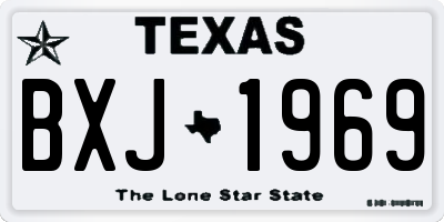 TX license plate BXJ1969