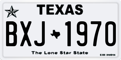 TX license plate BXJ1970