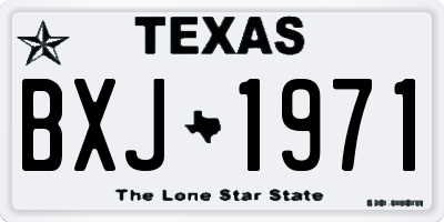 TX license plate BXJ1971
