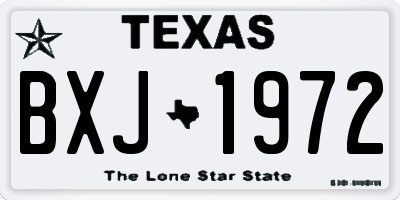TX license plate BXJ1972