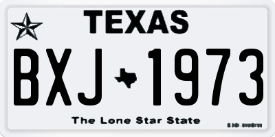 TX license plate BXJ1973