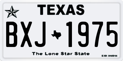 TX license plate BXJ1975