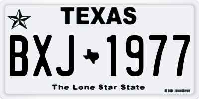 TX license plate BXJ1977
