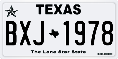 TX license plate BXJ1978