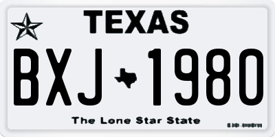 TX license plate BXJ1980