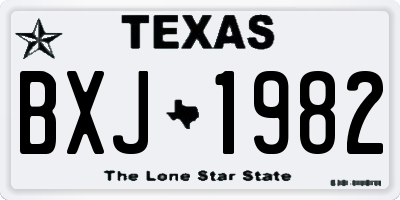 TX license plate BXJ1982