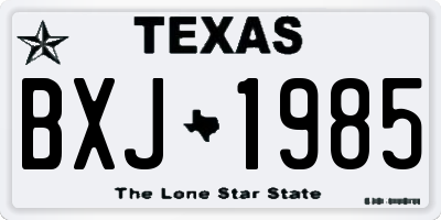 TX license plate BXJ1985