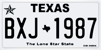 TX license plate BXJ1987
