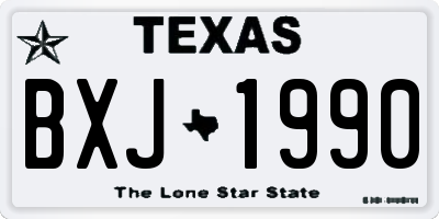TX license plate BXJ1990