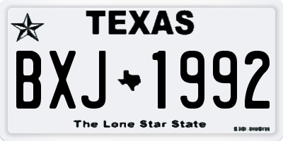 TX license plate BXJ1992